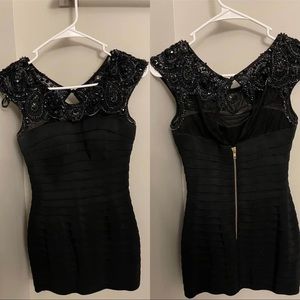 Sherri Hill Black Beaded Dress